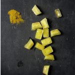 Turmeric powder with ginger and turmeric ice cubes